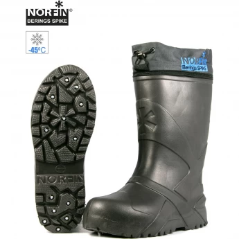 Сапоги зимние NORFIN BERINGS SPIKE с манжетой и шипами, антрацит -45С EVA р.38-39